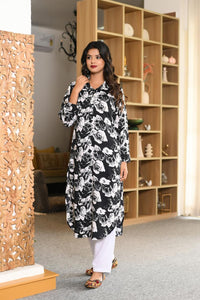 Black Rose Pathani Crepe Kurta