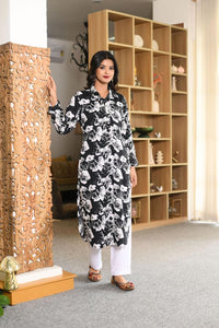 Black Rose Pathani Crepe Kurta