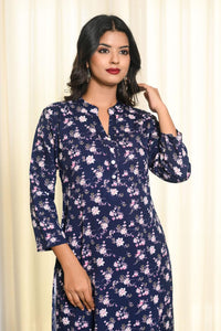 Dark Blue Orchid Crepe Kurta