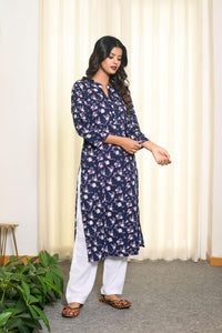 Dark Blue Orchid Crepe Kurta