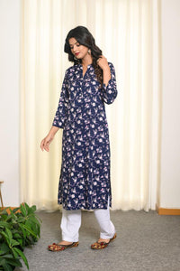 Dark Blue Orchid Crepe Kurta