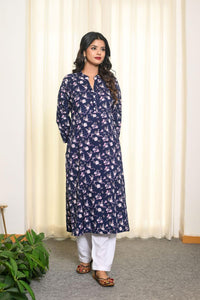 Dark Blue Orchid Crepe Kurta