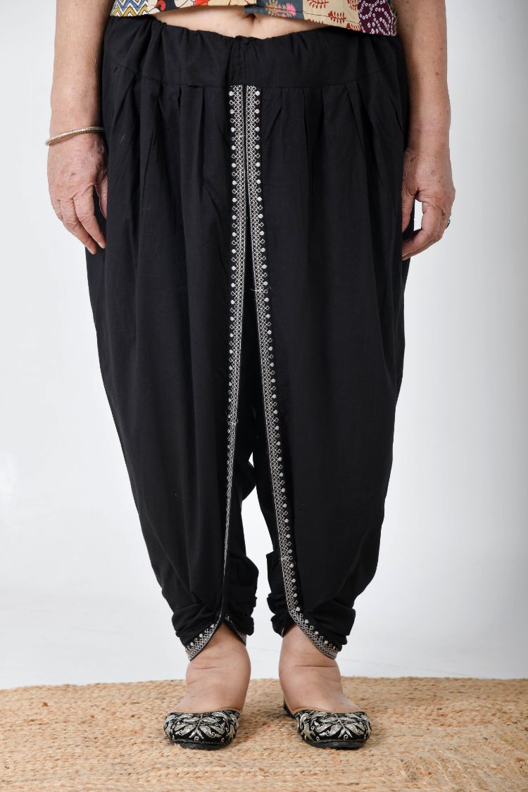 Women's Black Cotton Patiala Salwar Pants Regular Fit Salwar With  Dupatta Combo | eBay