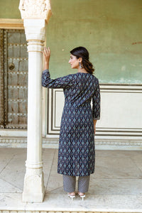 Indigo Taupe Palash Kurta + Pant