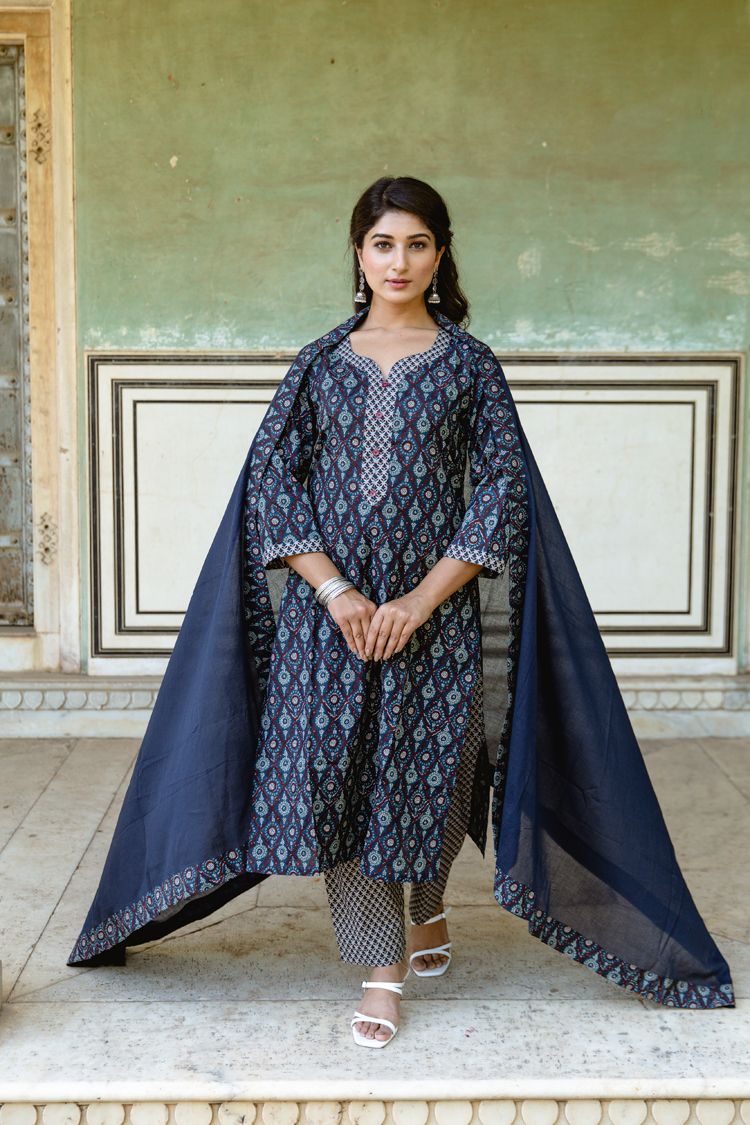 Indigo Taupe Palash Suit Set