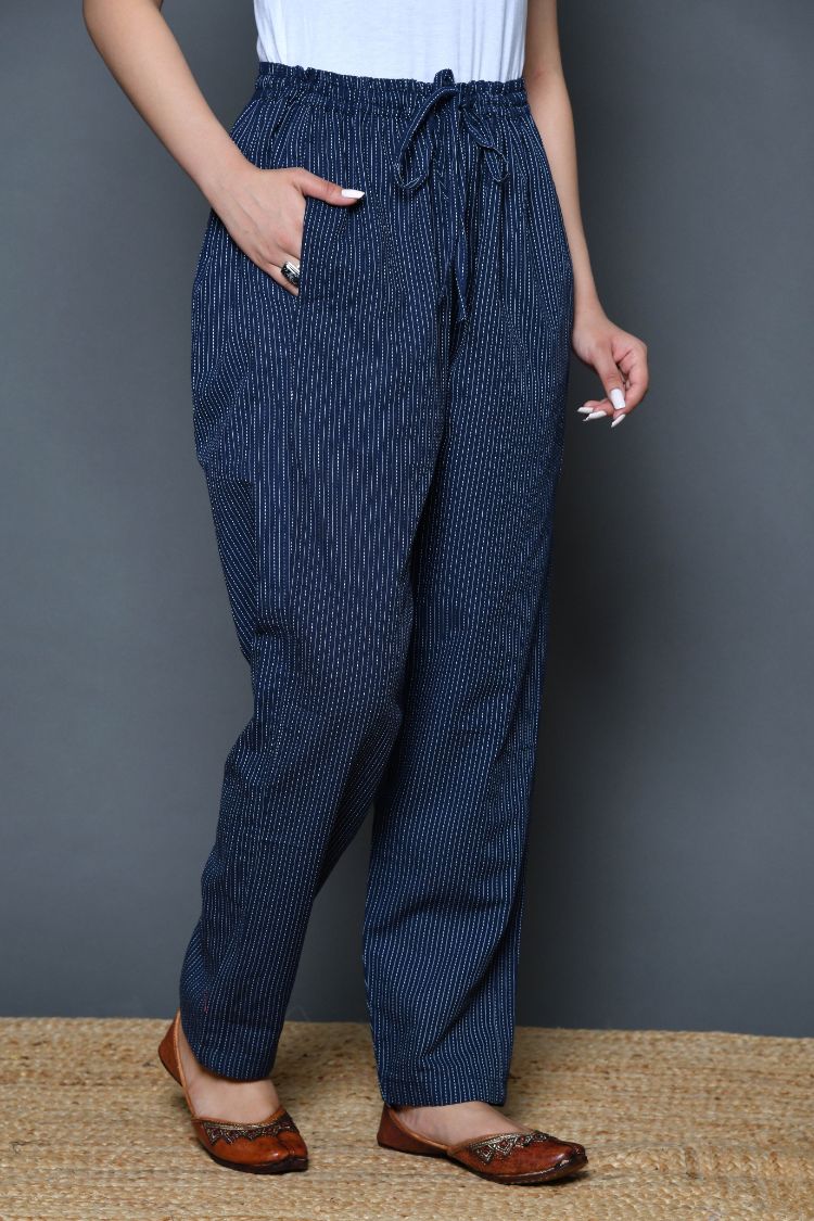 Sabhyata The Ethnic Valley  Navy Blue Straight Stretchable Pants  XL  Size  Amazonin Fashion