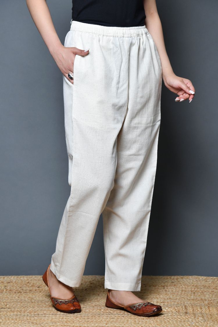 Buy Online Beige Cotton Flax Pants for Women  Girls at Best Prices in Biba  IndiaBOTTOMW15980SS21BE