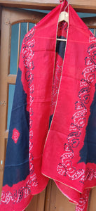 Black Red Ghevar Bandhej Dupatta